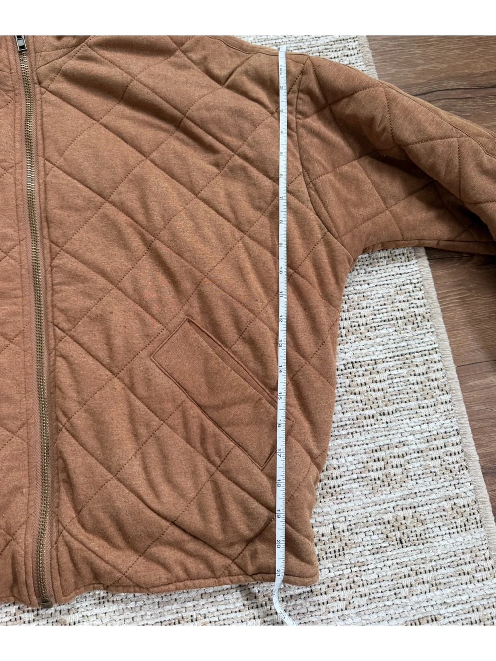 bagatelle camel brown Quilted Zip Jacket - Picture 14 of 16